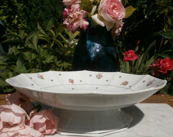 french Shabby Vintage Compote made of porcelain Opaque SA Made in France