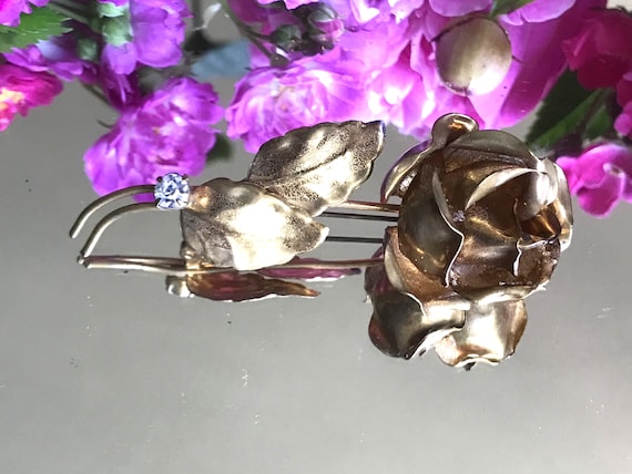 Superbe Broche/pendentif Art Déco - Plaqué Or Rose - Années 1920/30 - Occasion