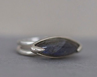 Large Labradorite Statement Ring For Her UK Size N 1/2