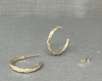 Medium Everyday Molten Gold Hoop Earrings