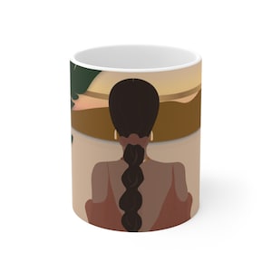 Peace and serenity mug | black woman mug | natural hair |