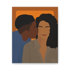 Different world canvas art | black couple | pop culture art | 90s vintage | black love