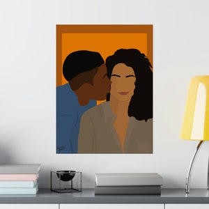 90s Black Couple Pop Culture poster print art - Different World theme