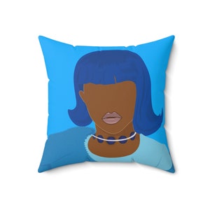 Crush on you Blue Lil Kim Polyester Square Pillow