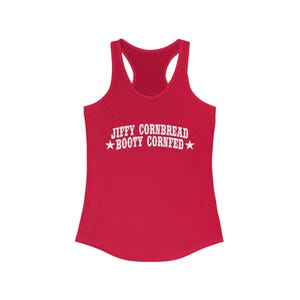 カウボーイ・カーター風レディースレーサーバックタンクトップ、ジフィー・コーンブレッド・ブーティーグラフィックTシャツ、カントリーミュージックファントップ、ウエスタン風タンクトップ、サザン