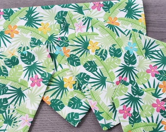 Tropical Floral Dog Bandana Cat Bandana No Tie Bandana Over the Collar Bandana Monstera Palm Leaf Slip On Bandana