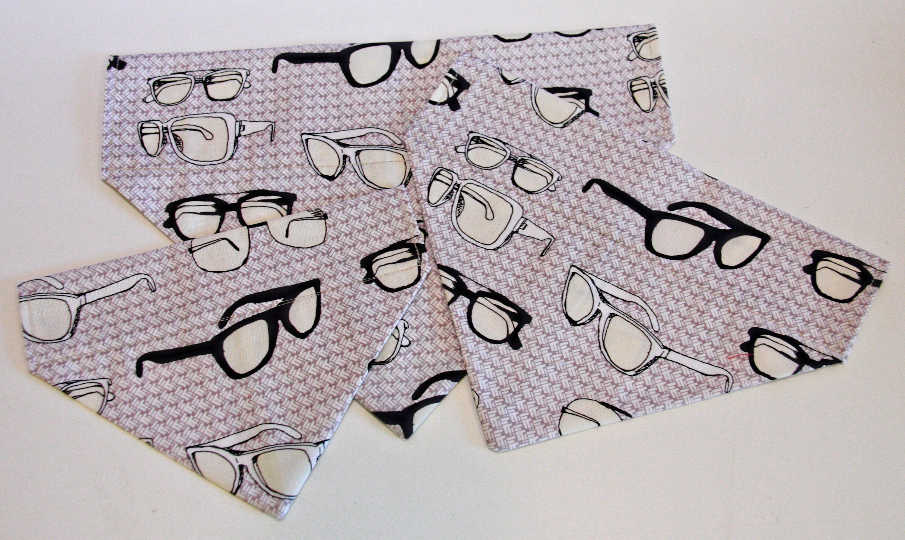 Hipster Glasses Dog Bandana/ Cat Bandana/ No Tie Bandana Etsy