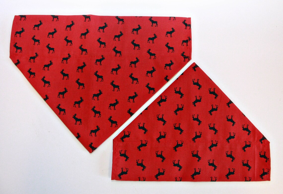 Red Canadian Moose Dog Bandana Cat Bandana No Tie Bandana Over Etsy