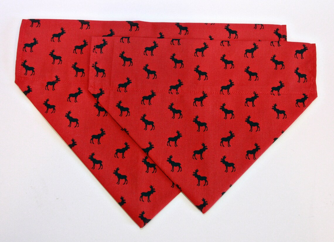 Red Canadian Moose Dog Bandana Cat Bandana No Tie Bandana Over Etsy