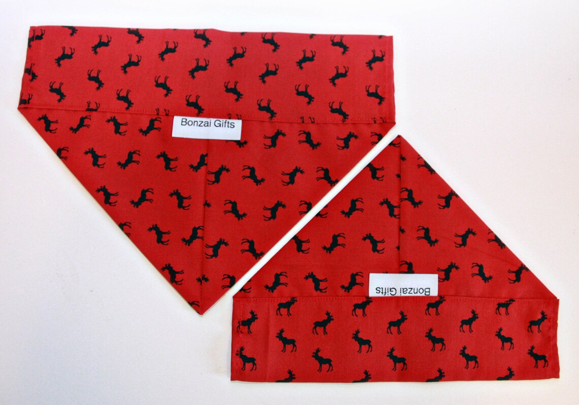Red Canadian Moose Dog Bandana Cat Bandana No Tie Bandana Over Etsy