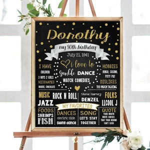 80th Birthday Milestone sign for woman - Gift for mother or grandmother - Poster Template 1051