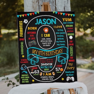 Sports and Gaming 9th Birthday milestone sign (875 -9)
