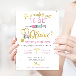 Nurse graduation invitations - Doctor medical grad RN invite (24-04)