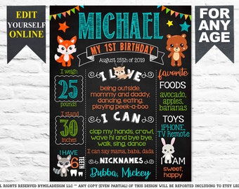 first birthday chalkboard template