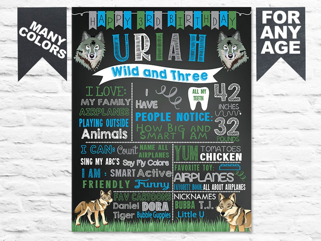 Wolf Wild and Three 3rd Birthday Chalkboard Sign Bday Party - Etsy Ireland Wolf Wild and Three 3rd Birthday Chalkboard Sign Bday Party - Etsy Ireland