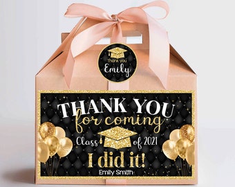 Graduation decorations 2024 - Favor Gift box Label - B11