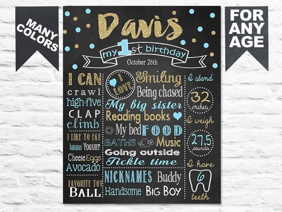 Size 16x20 inches First Birthday Chalkboard Sign Ballerina Girl Birthday Chalkboard Printable Chalkboard Sign SKU CBI44