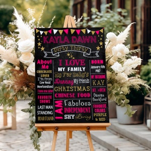 Printable Dirty Thirty Birthday chalkboard sign (359)