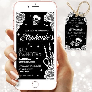 20th Birthday Digital Invitation - Rip Twenties Party text invite template - Instant download (23-23evite)