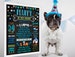 Printable Dog Birthday chalkboard sign - party chalk board poster banner milestone editable template (894) 