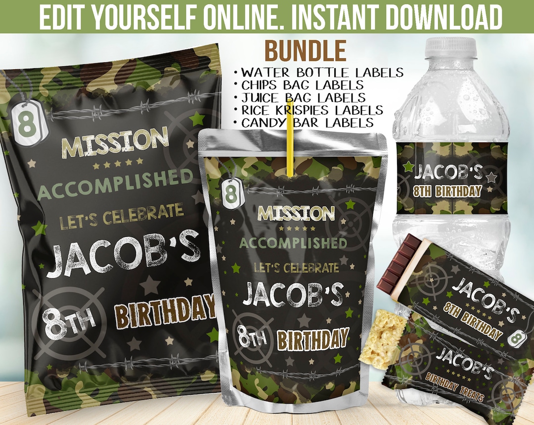 Army Camoflauge Birthday Party Decoration for Military Camo Boy Themed