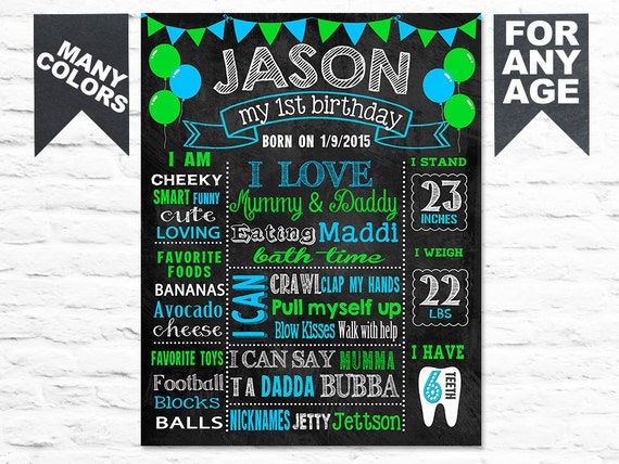 Airplane Birthday Sign 1st Birthday Chalkboard Printable Sign Custom 1st Birthday Sign YOU print 8x10 Chalkboard Birthday Sign