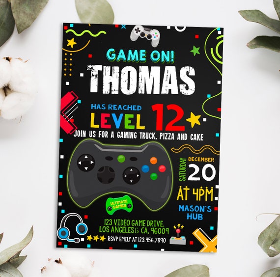 editable-gamer-birthday-invitation-video-game-party-invite-etsy