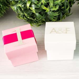 Rose de boîtes, carré boîtes, boîtes personnalisées, boîtes de mariage, anniversaire, Baby Shower, boîtes Cupcake, 10 boîtes de 2 x 2 x 2"