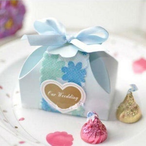 Blue Favor Box - Rectangular Favor Box - Wedding Favor Boxes - Birthday Candy box - Baby Shower Box - Cupcake box - 10 boxes