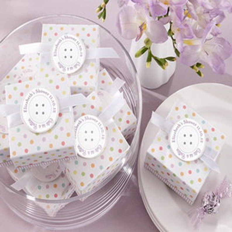 Button Favor Boxes Baby Shower Favor Boxes Birthday Favor Etsy