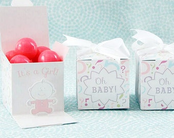 Baby Favor Boxes - It is a GIRL - Gender reveal - Baby Shower - Cupcake Boxes - Party Supplies - 10 pcs