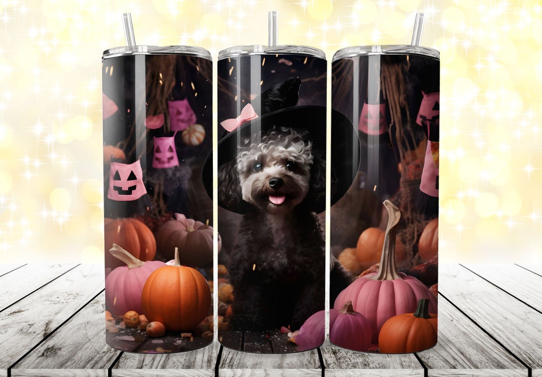 Cute Halloween Tumbler Wrap PNG Sublimation Designs Dog Tumbler Wrap ...