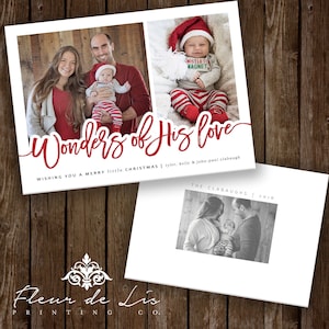 Cartão de Natal com foto de maravilhas de seu amor, cartão de felicitações de feriado religioso, recém-nascido, família