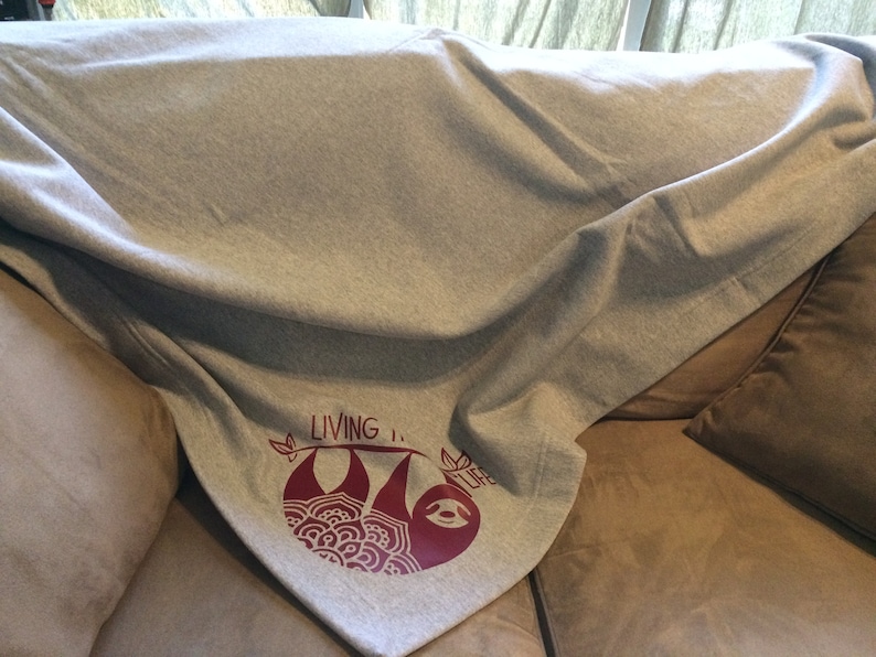 Relaxation Gifts Sloth Mandala Blanket Cozy Sweatshirt Fabric Throw Sloth Life Blanket Living the Sloth Life Cuddle Blanket