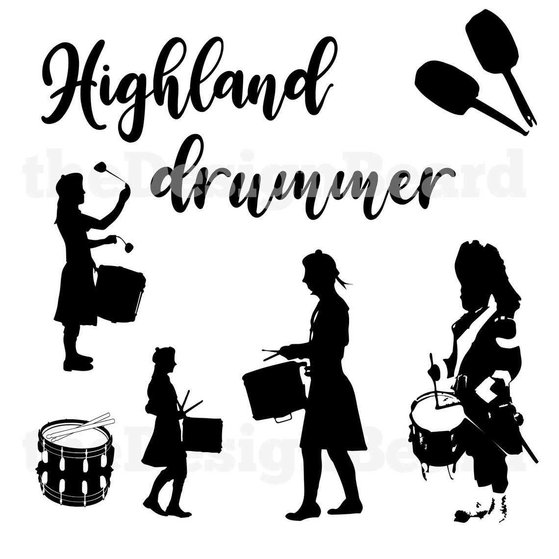Scottish Highland Drummers SVG DXF for Silhouette Cameo Etsy Finland