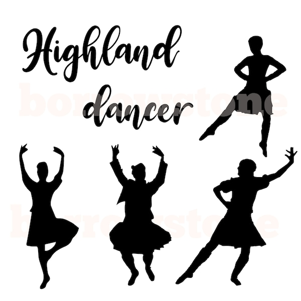 Highland Dancers Scottish SVG DXF  for Silhouette Cameo, Cricut, Sublimation svg ai pdf png jpg eps For Laser Cutting Vinyl Cutting, htv