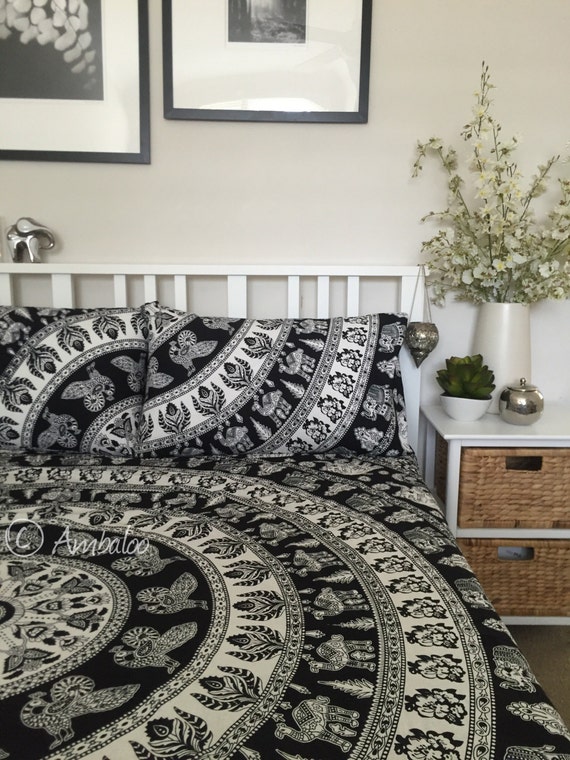 Items similar to Bohemian doona cover, Queen size Mandala doona, duvet