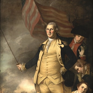 George Washington at the Battle of Princeton American History Painting By Charles Willson Peale on Paper or Canvas FREE SHIPPING in USA