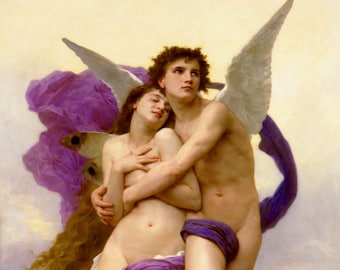 Angels Angel The Abduction of Psyche Painting by William Adolphe Bouguereau Repro on Matte Paper or Canvas FREE SHIPPING in USA