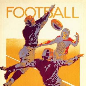 Póster vintage de fútbol americano de Notre Dame Players Game South Shore Line South Bend Mejor deporte en Estados Unidos Reproducción Envío gratuito en EE. UU.