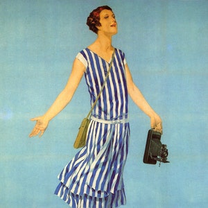 Poster Fashion Lady Beach Kodak Camera Photography Photo Pictures Travel Tourism Vintage Poster Repro on Canvas or Paper FREE SHIPPING