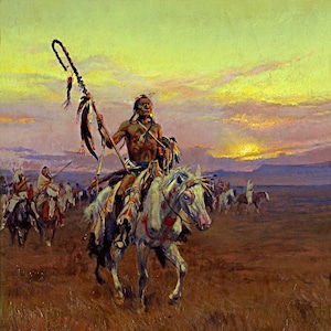 Medicine Man Indian Indians Fine American Landscape West Painting By Charles Marion Russell Repro on matte paper or canvas FREE S/H in USA