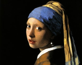 Girl with a Pearl Earring 1665 Dutch Great Painting by Vermeer Repro on Matte Paper or Canvas FREE SHIPPING in USA