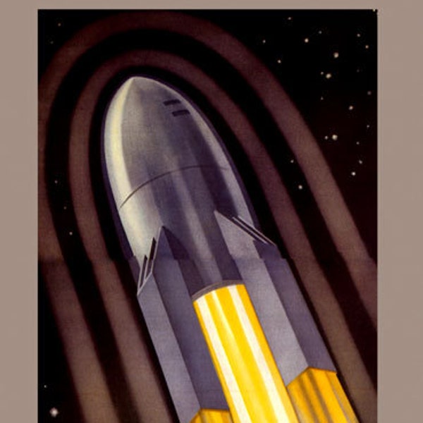 Sci-Fi Rocket Ship Space Travel Film Frau Im Mond Movie by Frtiz Lang Germany German Vintage Poster Repro on Paper or Canvas FREE S/H in USA