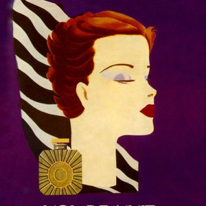 Cosméticos Moda Perfume Mujer Cara Vol de Nuit Guerlain Francia Francés Vintage Cartel Repro en papel mate o lienzo ENVÍO GRATIS en EE.UU.