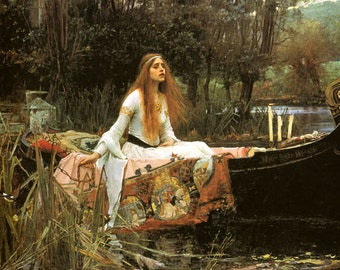 John William Waterhouse The Lady of Shalott 1888  Art Repro on Matte Paper or Canvas FREE SHIPPING in USA Shipped Rolled Up