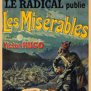 Music Les Miserables Opera by Victor Hugo Theater France French Army Soldier Vintage Poster Repro on Matte Paper or Canvas FREE S/H in USA image 1