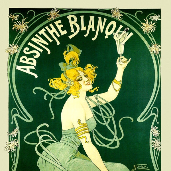 Bar 16" X 20" Absinthe Blanqui Blonde Lady Nice France French Green Drink Vintage Poster Repro on Matte Paper or Canvas FREE SHIPPING in USA