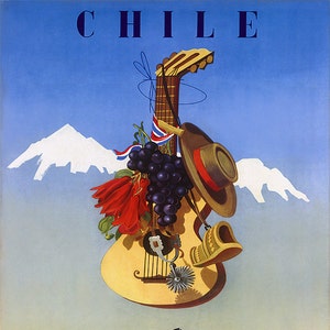 Chile 16&quot;x20&quot;  Wine Salmon Fish South America Travel Tourism Vintage Poster Repro on matte paper or canvas FREE SHIPPING in USA