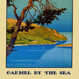 California 16&quot;x20&quot; Carmel by the Sea Beaches American Usa Travel Tourism Vintage Poster Repro on Matte Paper or Canvas FREE SHIPPING in USA